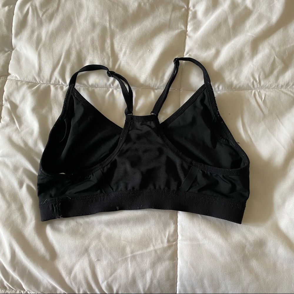 NIKE black sports bra with adjustable spaghetti straps